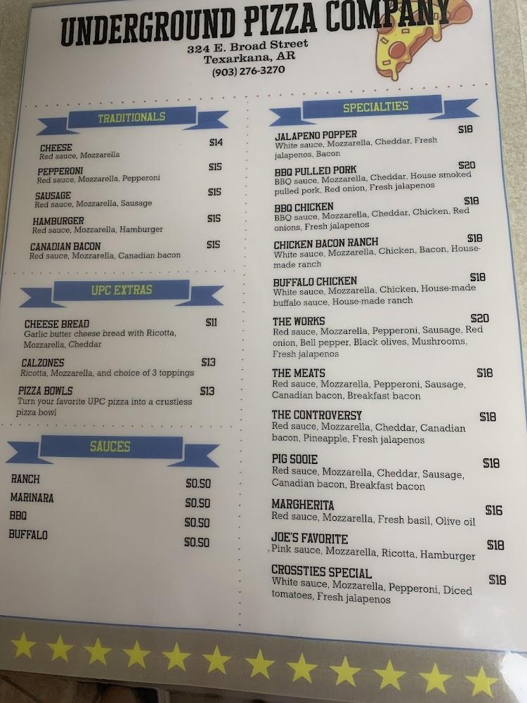 Underground Pizza Company Calzones